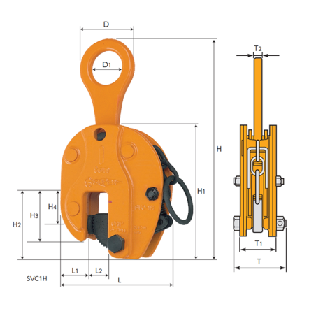 Kẹp tôn đứng 0.5 tấn SVC0.5H supertool  (Loại khóa tay)